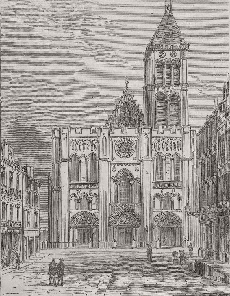 FRANCE. St Denis, Paris 1870 old antique vintage print picture